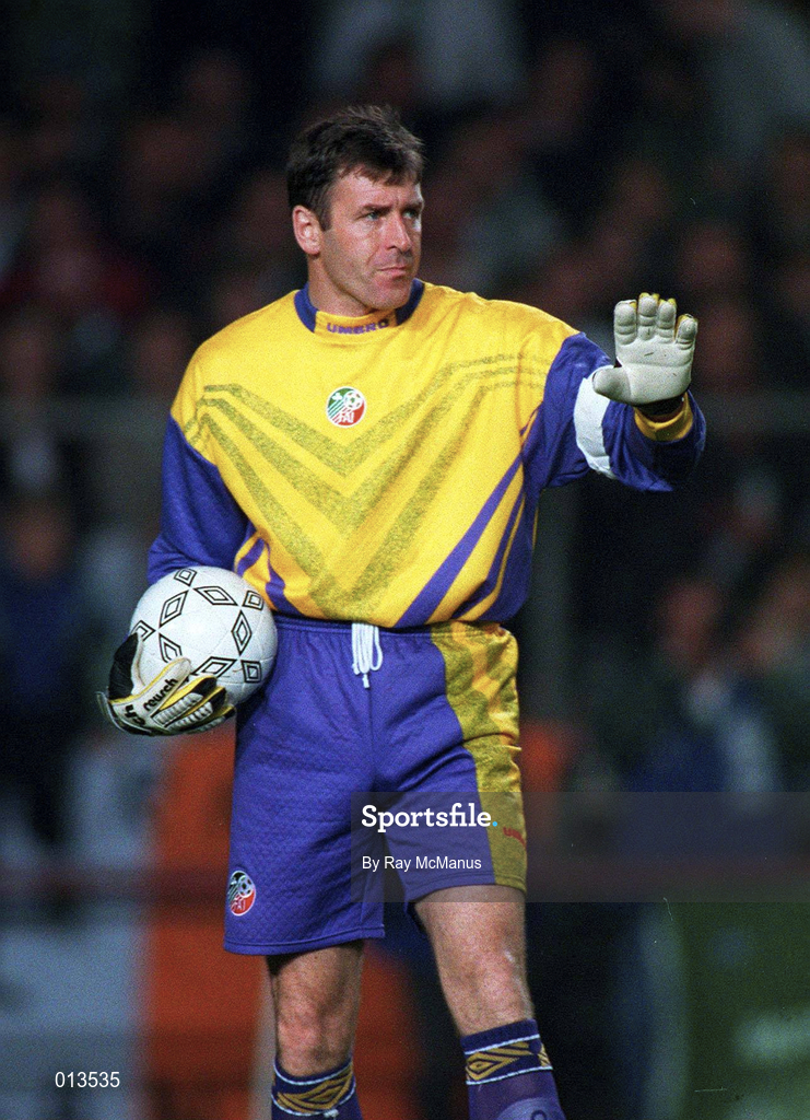 12 October 1994; Packie Bonner of Republic of Ireland during the UEFA EURO1996 Qualifying Group 6 match between Republic of Ireland and Liechtenstein at Lansdowne Road in Dublin. Photo by Ray McManus/Sportsfile