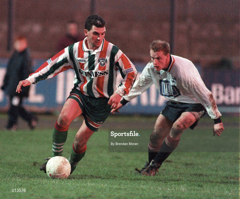 8 January 1995; Pat Morley of Cork City during the Bord Gáis National League Premier Division match between Dundalk and Cork City at Oriel Park in Dundalk. Photo by Brendan Moran/Sportsfile