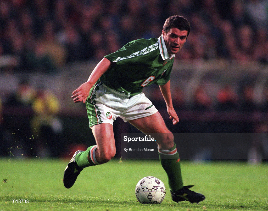 21 May 1997; Roy Keane of Republic of Ireland during the FIFA World Cup 1998 Group 8 Qualifying match between Republic of Ireland and Liechtenstein at Lansdowne Road in Dublin. Photo by Brendan Moran/Sportsfile