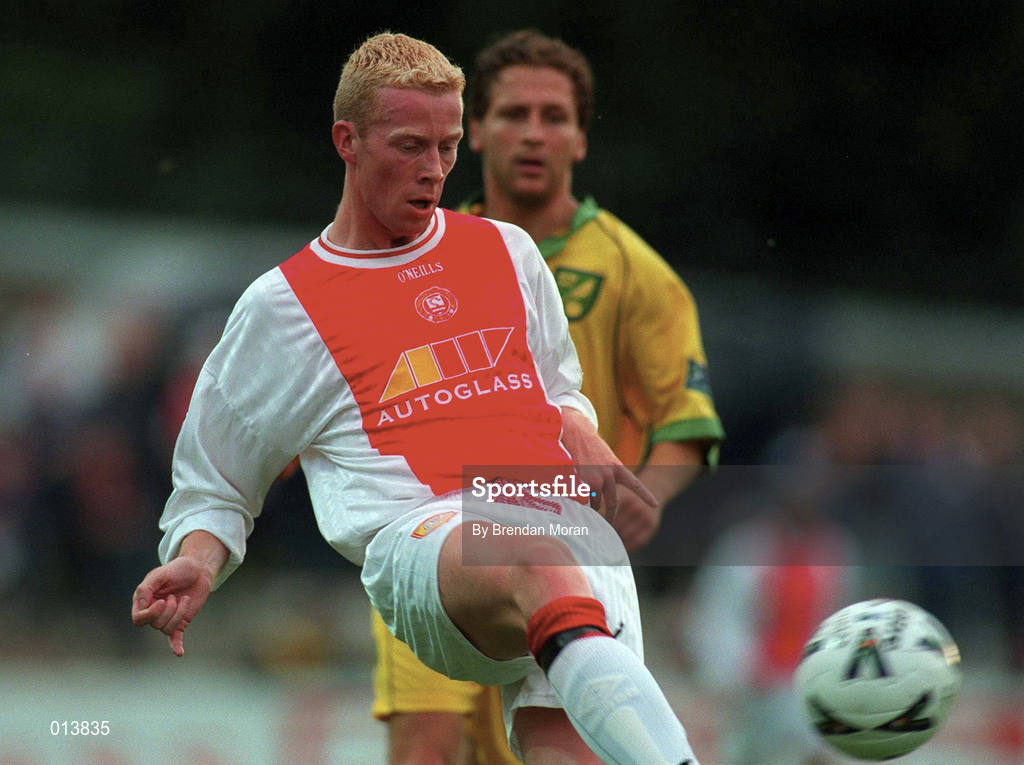 18 July 1998; Stephen McGuinness of St Patrick's Athletic during the Club Friendly match between St Patrick's Athletic and Norwich City at Richmond Park in Dublin. Photo by Brendan Moran/Sportsfile