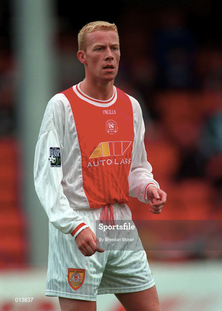 18 July 1998; Stephen McGuinness of St Patrick's Athletic during the Club Friendly match between St Patrick's Athletic and Norwich City at Richmond Park in Dublin. Photo by Brendan Moran/Sportsfile
