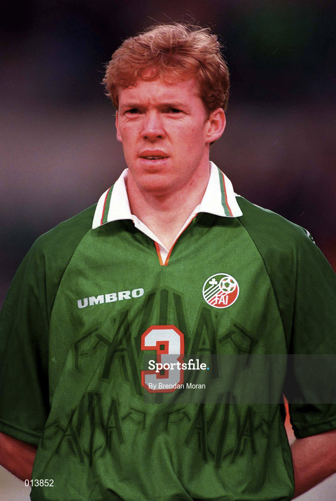 21 May 1997; Steve Staunton of Republic of Ireland during the FIFA World Cup 1998 Group 8 Qualifying match between Republic of Ireland and Liechtenstein at Lansdowne Road in Dublin. Photo by Brendan Moran/Sportsfile