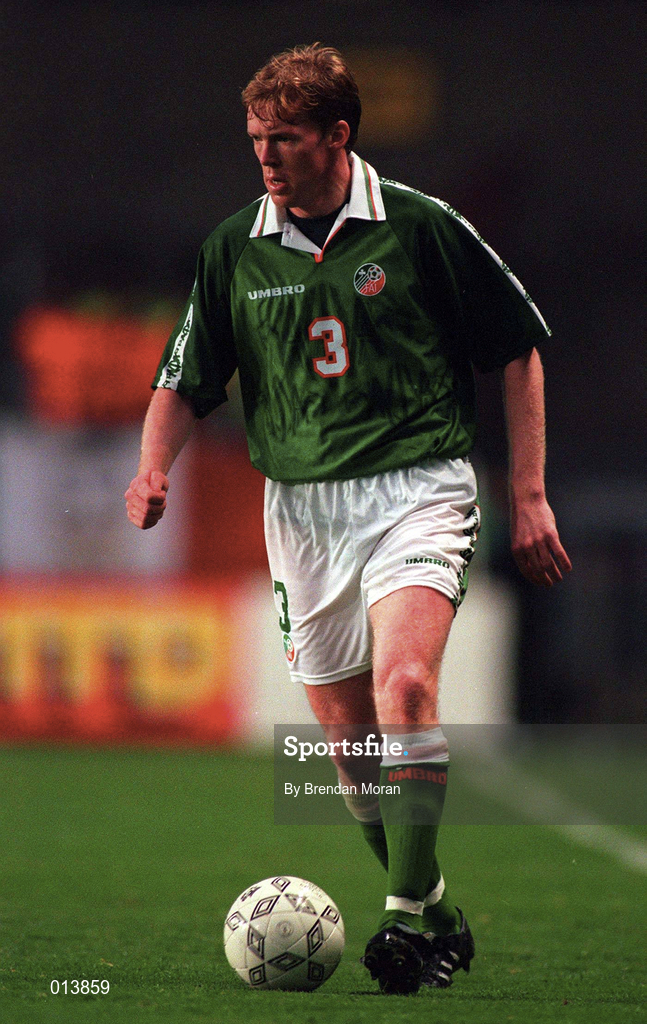 21 May 1997; Steve Staunton of Republic of Ireland during the FIFA World Cup 1998 Group 8 Qualifying match between Republic of Ireland and Liechtenstein at Lansdowne Road in Dublin. Photo by Brendan Moran/Sportsfile