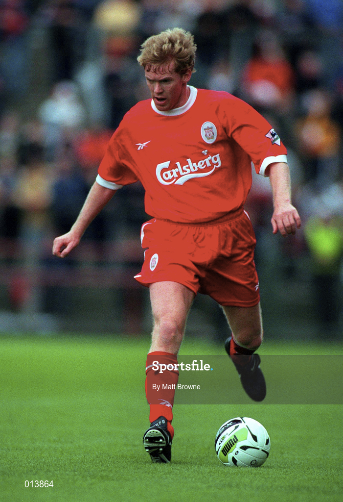 31 July 1998; Steve Staunton of Liverpool during the Carlsberg Trophy match between St Patrick's Athletic and Liverpool at Lansdowne Road in Dublin. Photo by Matt Browne/Sportsfile