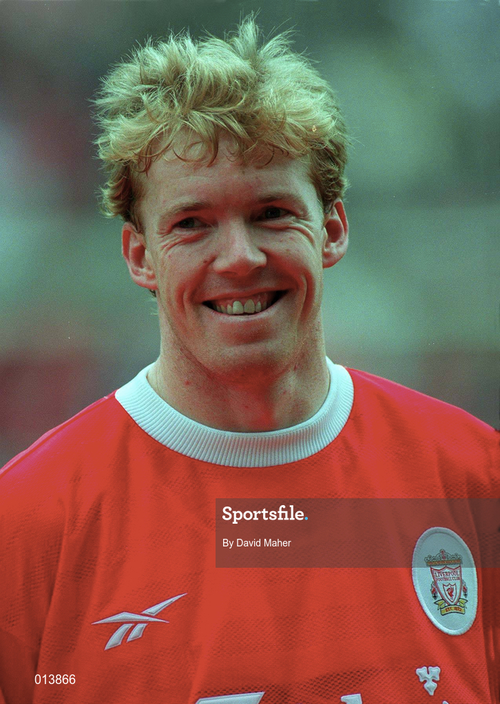 31 July 1998; Steve Staunton of Liverpool during the Carlsberg Trophy match between St Patrick's Athletic and Liverpool at Lansdowne Road in Dublin. Photo by David Maher/Sportsfile