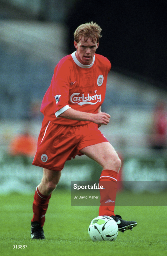 31 July 1998; Steve Staunton of Liverpool during the Carlsberg Trophy match between St Patrick's Athletic and Liverpool at Lansdowne Road in Dublin. Photo by David Maher/Sportsfile