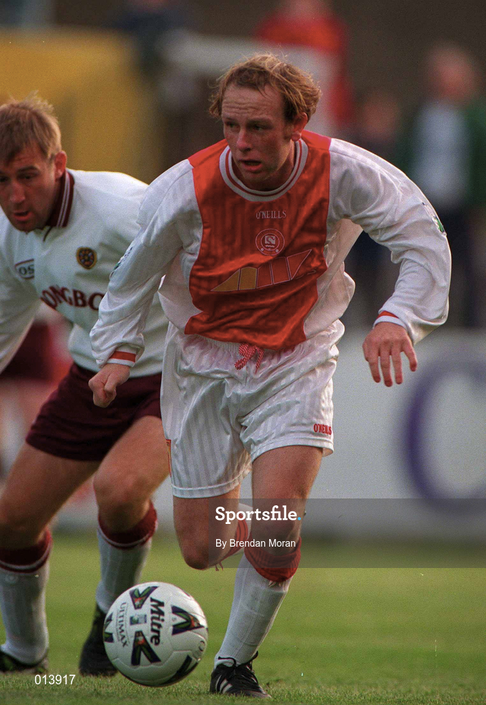14 July 1998; Thomas Morgan of St Patrick's Athletic during the Club Friendly between St Patrick's Athletic and Hearts at Richmond Park in Dublin. Photo by Brendan Moran/Sportsfile