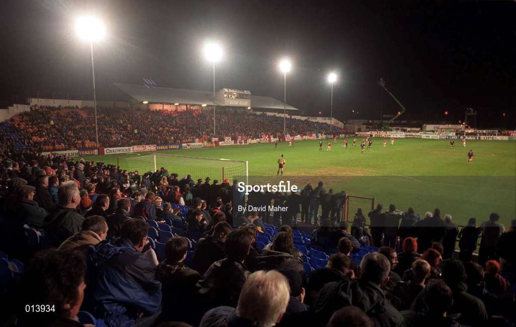 12 December 1997; A general view of action during the Harp Lager National League Premier Division match between Shelbourne and St Patrick's Athletic at Tolka Park in Dublin. Photo by David Maher/Sportsfile