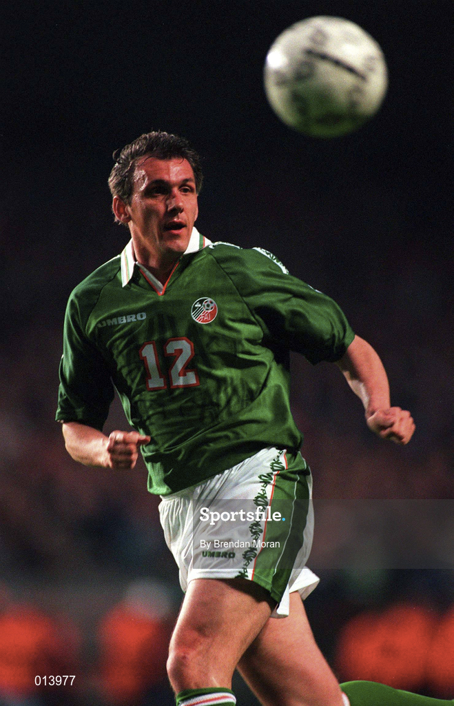 21 May 1997; Tony Cascarino of Republic of Ireland during the FIFA World Cup 1998 Group 8 Qualifying match between Republic of Ireland and Liechtenstein at Lansdowne Road in Dublin. Photo by Brendan Moran/Sportsfile