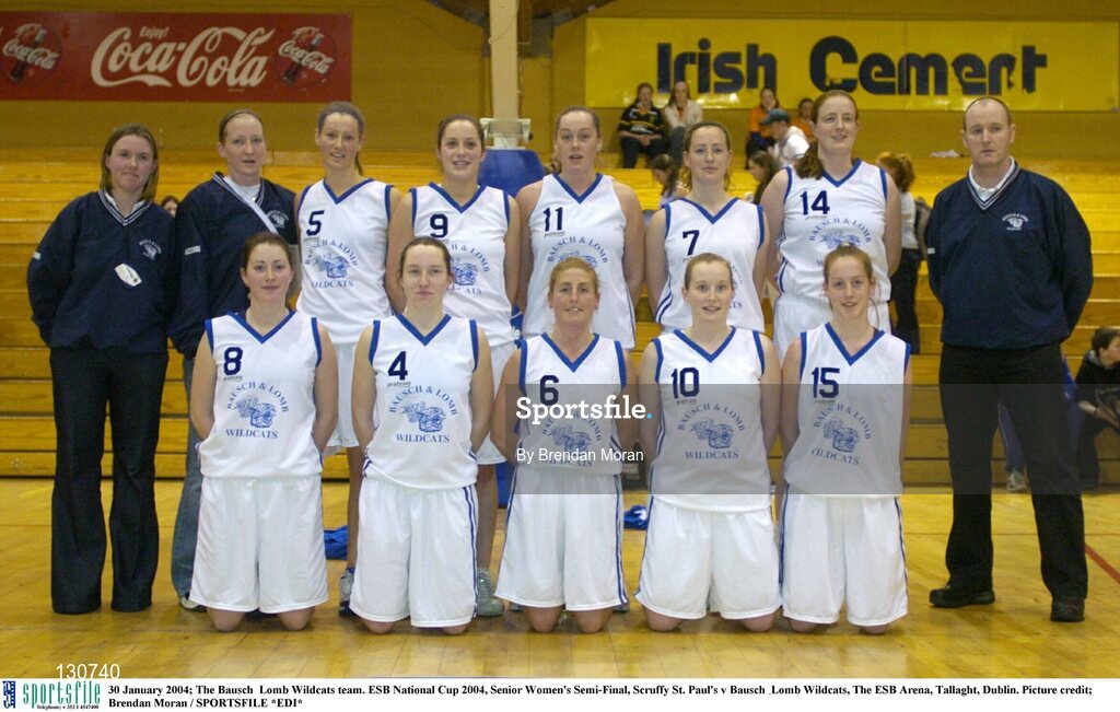 30 January 2004; The Bausch & Lomb Wildcats team. ESB National Cup 2004, Senior Women's Semi-Final, Scruffy St. Paul's v Bausch & Lomb Wildcats, The ESB Arena, Tallaght, Dublin. Picture credit; Brendan Moran / SPORTSFILE *EDI*