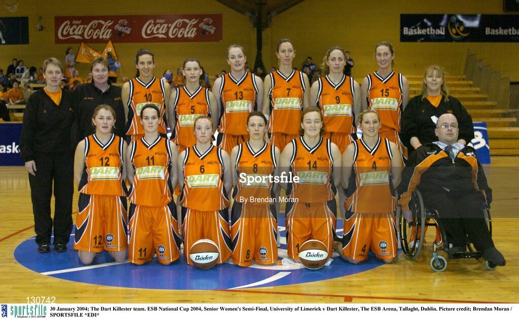 30 January 2004; The Dart Killester team. ESB National Cup 2004, Senior Women's Semi-Final, University of Limerick v Dart Killester, The ESB Arena, Tallaght, Dublin. Picture credit; Brendan Moran / SPORTSFILE *EDI*