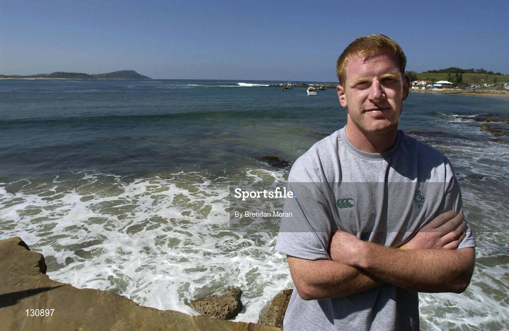 7 October 2003; Ireland's Paul O'Connell pictured on the beach near the team hotel. 2003 Rugby World Cup, Crowne Plaza Hotel, Terrigal, New South Wales, Australia. Picture credit; Brendan Moran / SPORTSFILE