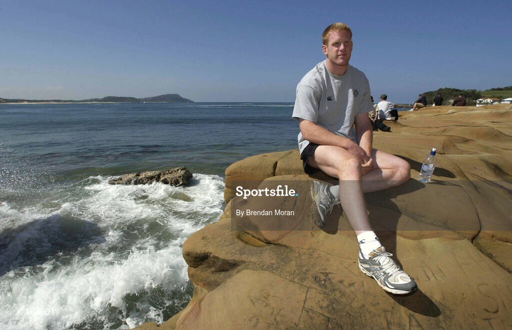 7 October 2003; Ireland's Paul O'Connell pictured on the beach near the team hotel. 2003 Rugby World Cup, Crowne Plaza Hotel, Terrigal, New South Wales, Australia. Picture credit; Brendan Moran / SPORTSFILE