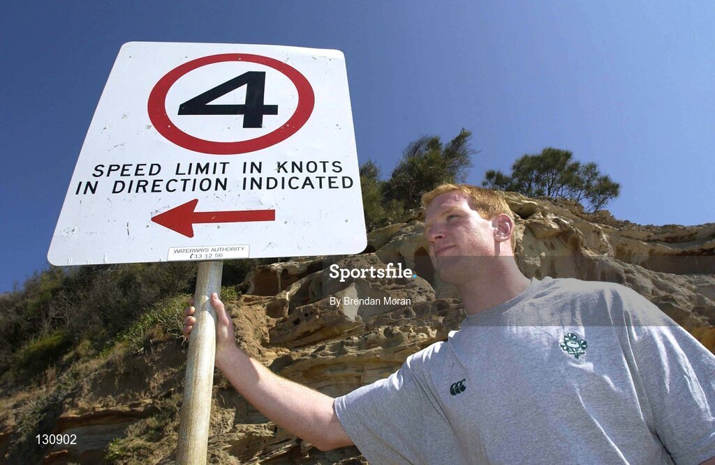 7 October 2003; Ireland's Paul O'Connell pictured on the beach near the team hotel. 2003 Rugby World Cup, Crowne Plaza Hotel, Terrigal, New South Wales, Australia. Picture credit; Brendan Moran / SPORTSFILE