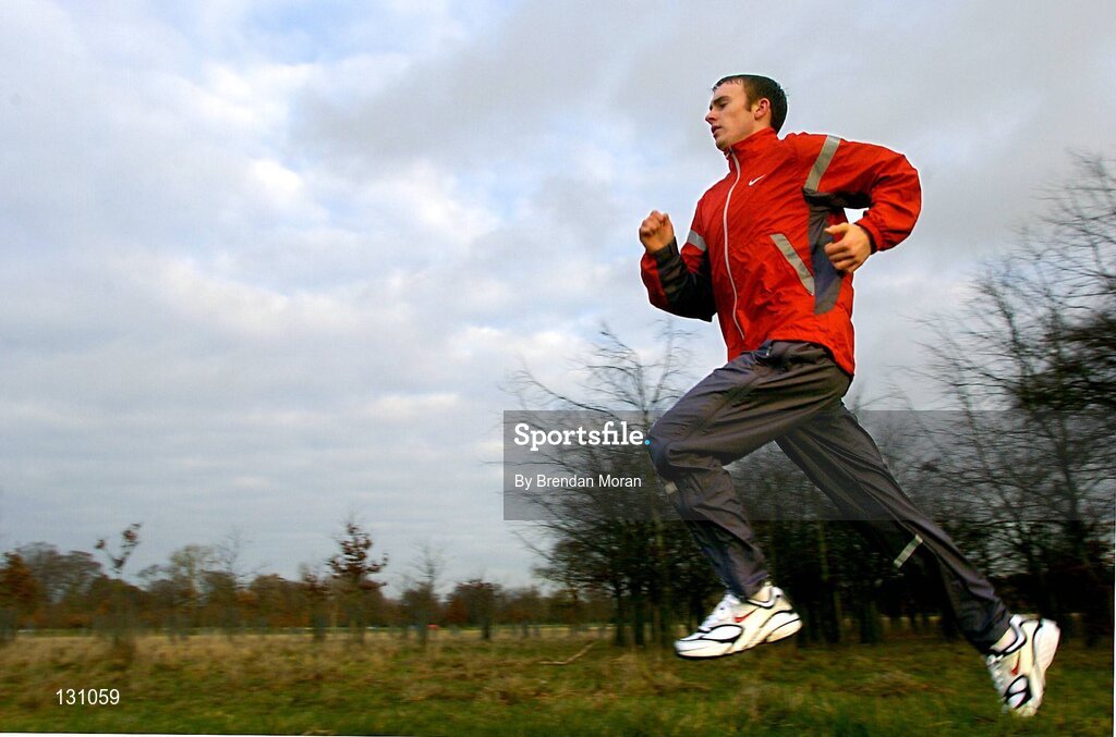 27 January 2004; Irish athlete Mark Christie. Picture credit; Brendan Moran / SPORTSFILE