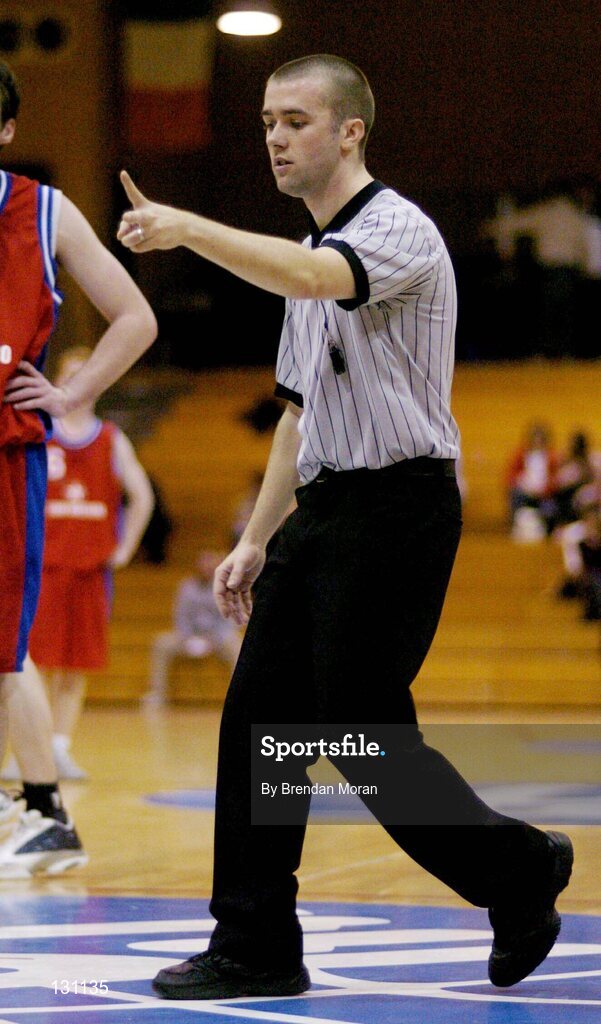 30 January 2004; Eric Flynn, Referee. National Basketball Cup 2004, Junior Men's Semi-Final, Mardyke UCC Demons v Westaro Castlebar, The ESB Arena, Tallaght, Dublin. Picture credit; Brendan Moran / SPORTSFILE *EDI*