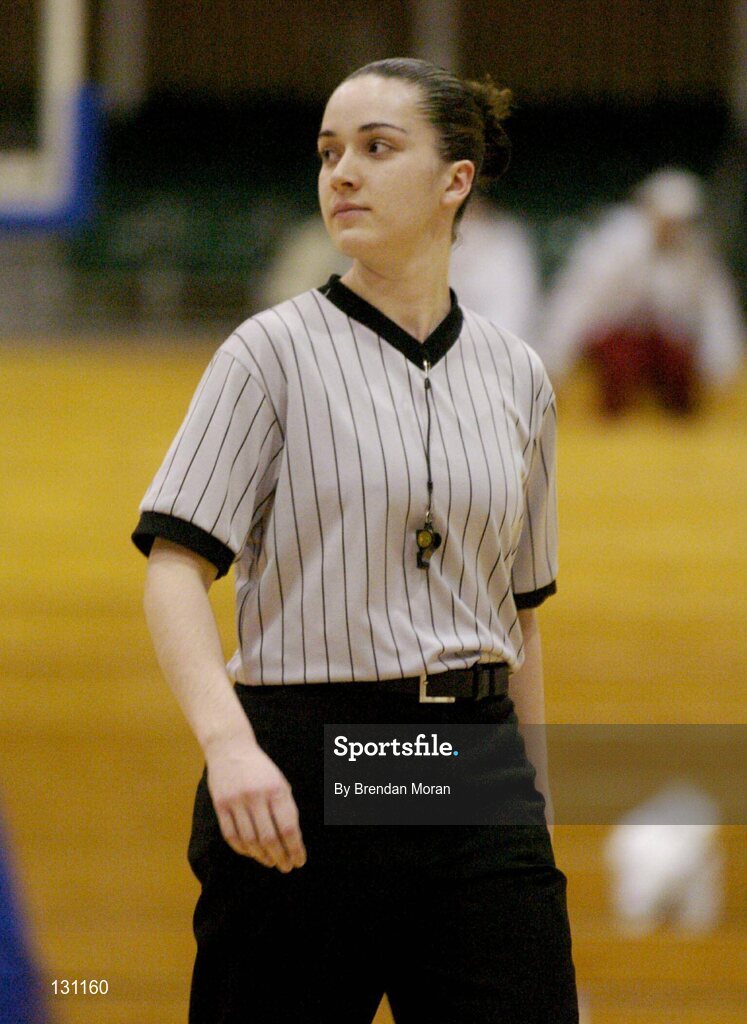 30 January 2004; Anita O'Sullivan, Referee. ESB National Cup 2004, Senior Women's Semi-Final, University of Limerick v Dart Killester, The ESB Arena, Tallaght, Dublin. Picture credit; Brendan Moran / SPORTSFILE *EDI*