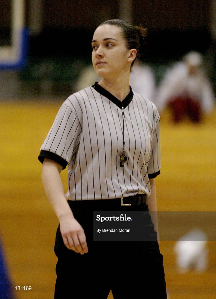 30 January 2004; Anita O'Sullivan, Referee. ESB National Cup 2004, Senior Women's Semi-Final, University of Limerick v Dart Killester, The ESB Arena, Tallaght, Dublin. Picture credit; Brendan Moran / SPORTSFILE *EDI*