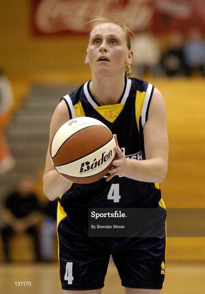 30 January 2004; Michelle Aspell, University of Limerick. ESB National Cup 2004, Senior Women's Semi-Final, University of Limerick v Dart Killester, The ESB Arena, Tallaght, Dublin. Picture credit; Brendan Moran / SPORTSFILE *EDI*