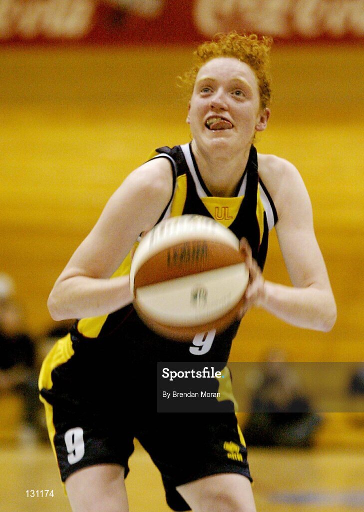 30 January 2004; Jillian Aherne, University of Limerick. ESB National Cup 2004, Senior Women's Semi-Final, University of Limerick v Dart Killester, The ESB Arena, Tallaght, Dublin. Picture credit; Brendan Moran / SPORTSFILE *EDI*