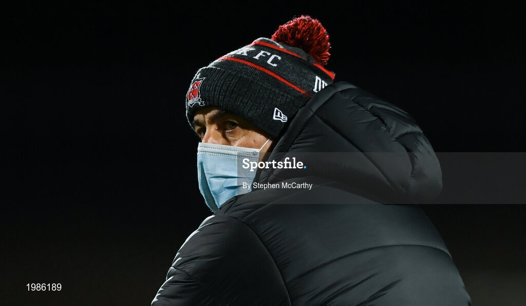 12 March 2021; Dundalk coach Filippo Giovagnoli prior to the FAI President's Cup Final match between Shamrock Rovers and Dundalk at Tallaght Stadium in Dublin. Photo by Stephen McCarthy/Sportsfile