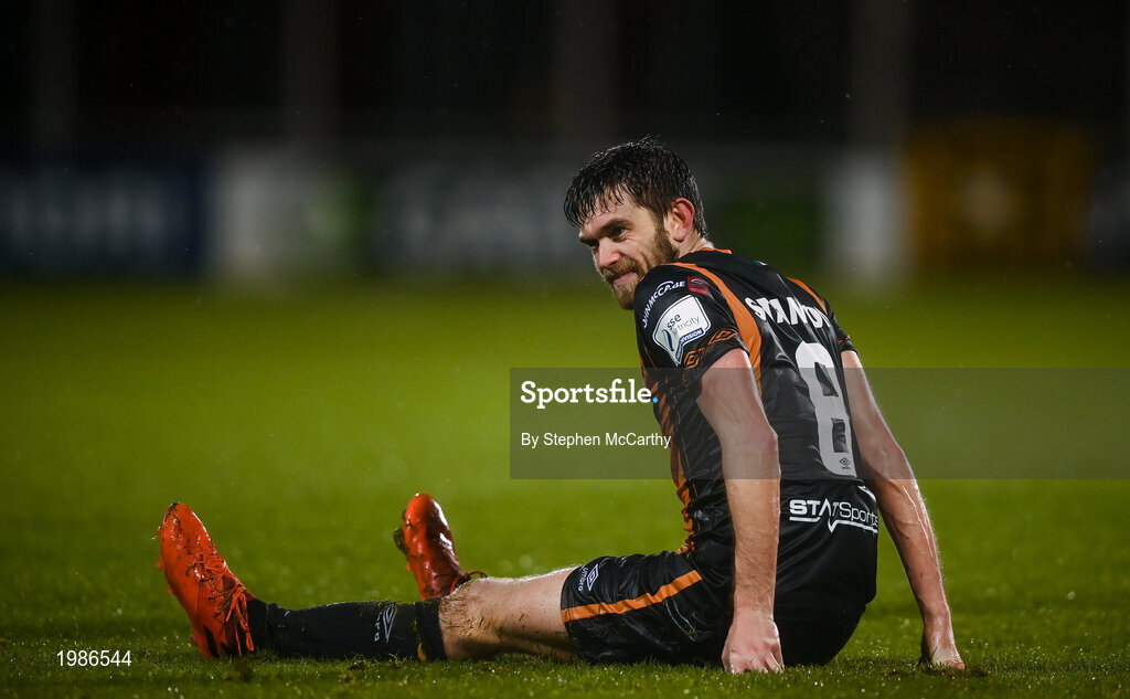 12 March 2021; Sam Stanton of Dundalk during the FAI President's Cup Final match between Shamrock Rovers and Dundalk at Tallaght Stadium in Dublin. Photo by Stephen McCarthy/Sportsfile