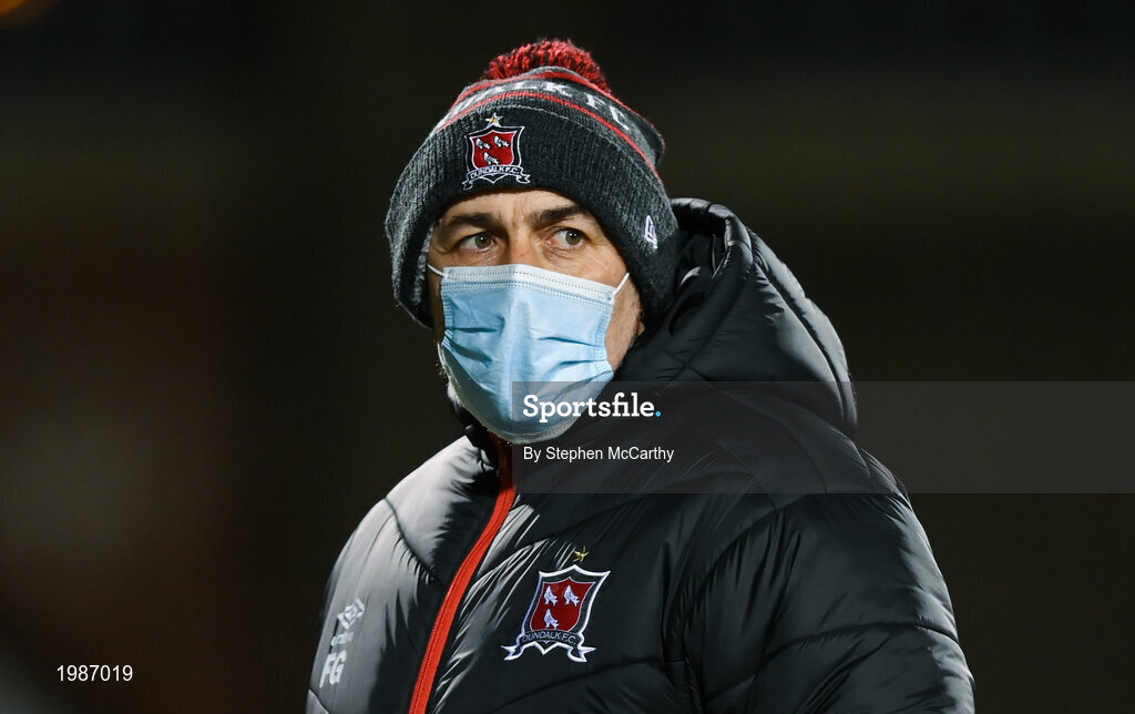 12 March 2021; Dundalk coach Filippo Giovagnoli before the FAI President's Cup Final match between Shamrock Rovers and Dundalk at Tallaght Stadium in Dublin. Photo by Stephen McCarthy/Sportsfile