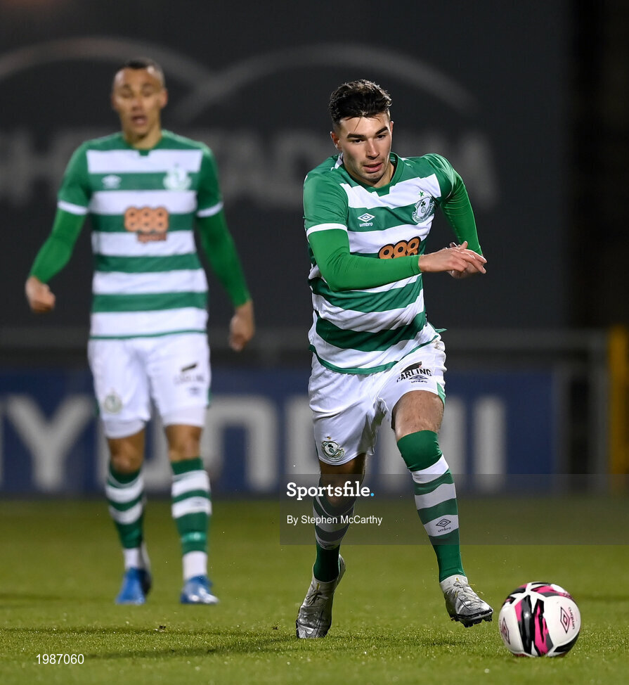 12 March 2021; Danny Mandroiu of Shamrock Rovers during the FAI President's Cup Final match between Shamrock Rovers and Dundalk at Tallaght Stadium in Dublin. Photo by Stephen McCarthy/Sportsfile