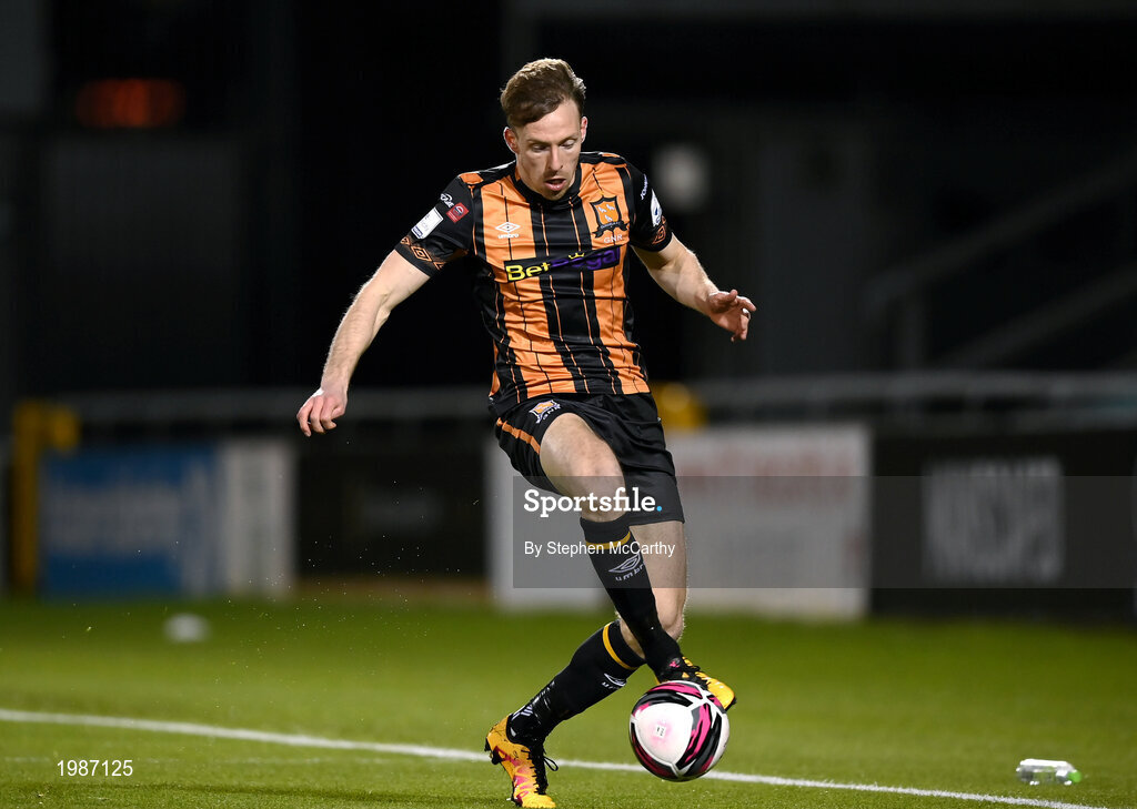 12 March 2021; David McMillan of Dundalk during the FAI President's Cup Final match between Shamrock Rovers and Dundalk at Tallaght Stadium in Dublin. Photo by Stephen McCarthy/Sportsfile