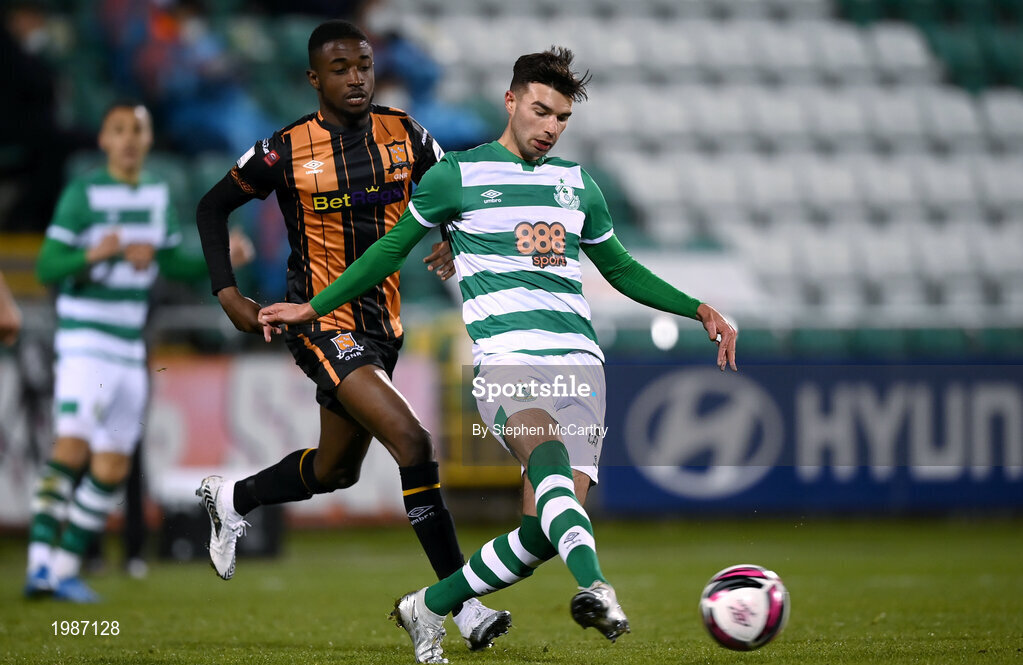 12 March 2021; Danny Mandroiu of Shamrock Rovers during the FAI President's Cup Final match between Shamrock Rovers and Dundalk at Tallaght Stadium in Dublin. Photo by Stephen McCarthy/Sportsfile