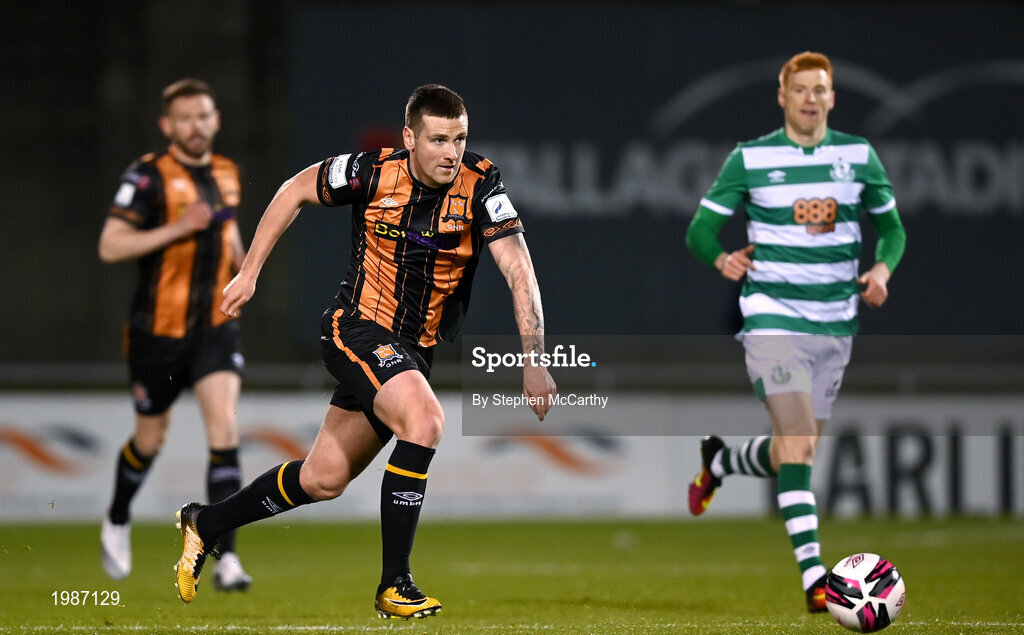 12 March 2021; Patrick McEleney of Dundalk during the FAI President's Cup Final match between Shamrock Rovers and Dundalk at Tallaght Stadium in Dublin. Photo by Stephen McCarthy/Sportsfile