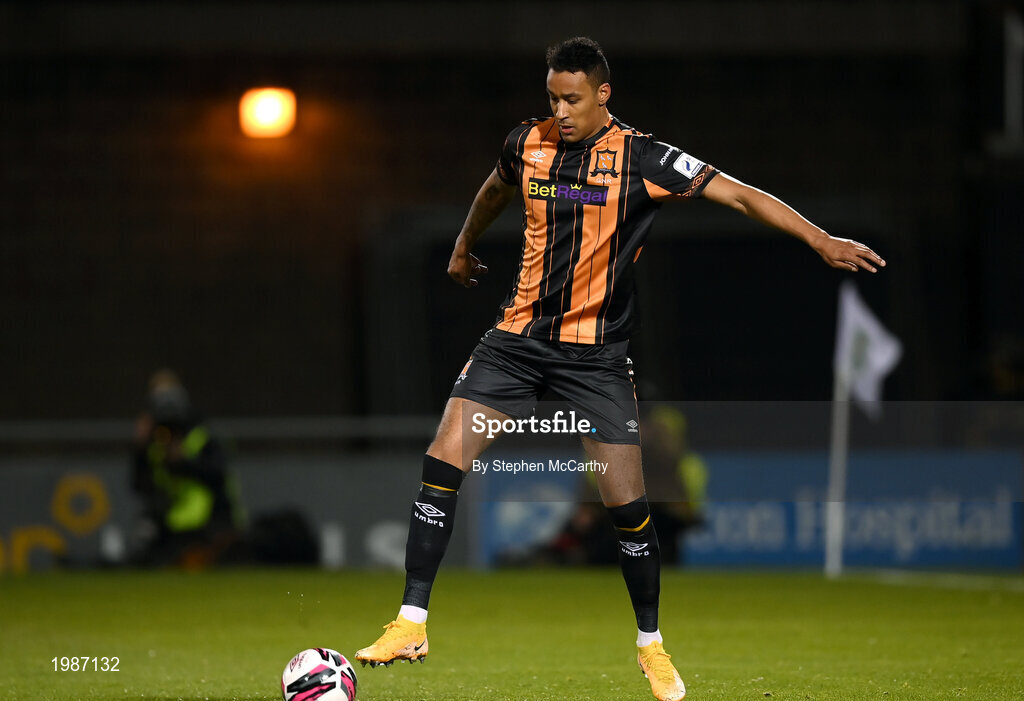 12 March 2021; Sonni Nattestad of Dundalk during the FAI President's Cup Final match between Shamrock Rovers and Dundalk at Tallaght Stadium in Dublin. Photo by Stephen McCarthy/Sportsfile