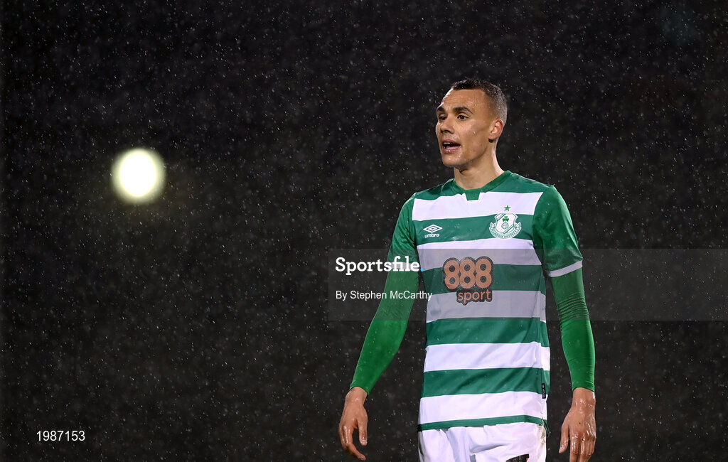 12 March 2021; Graham Burke of Shamrock Rovers during the FAI President's Cup Final match between Shamrock Rovers and Dundalk at Tallaght Stadium in Dublin. Photo by Stephen McCarthy/Sportsfile