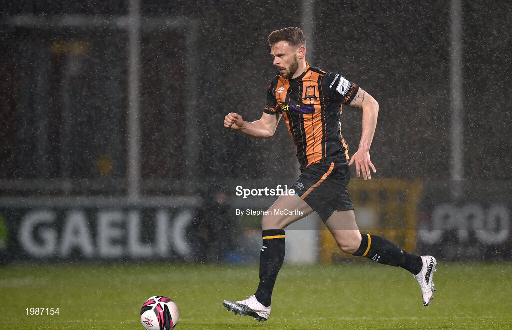 12 March 2021; Andy Boyle of Dundalk during the FAI President's Cup Final match between Shamrock Rovers and Dundalk at Tallaght Stadium in Dublin. Photo by Stephen McCarthy/Sportsfile