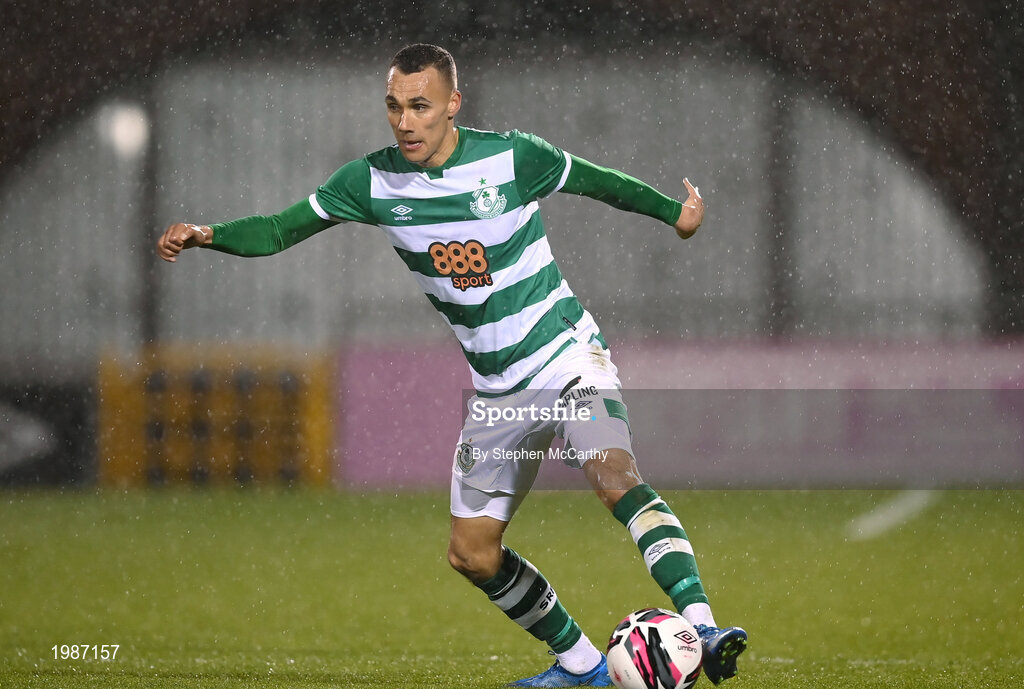 12 March 2021; Graham Burke of Shamrock Rovers during the FAI President's Cup Final match between Shamrock Rovers and Dundalk at Tallaght Stadium in Dublin. Photo by Stephen McCarthy/Sportsfile