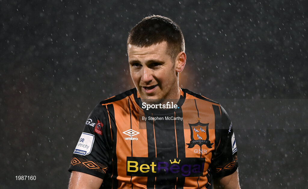 12 March 2021; Patrick McEleney of Dundalk during the FAI President's Cup Final match between Shamrock Rovers and Dundalk at Tallaght Stadium in Dublin. Photo by Stephen McCarthy/Sportsfile