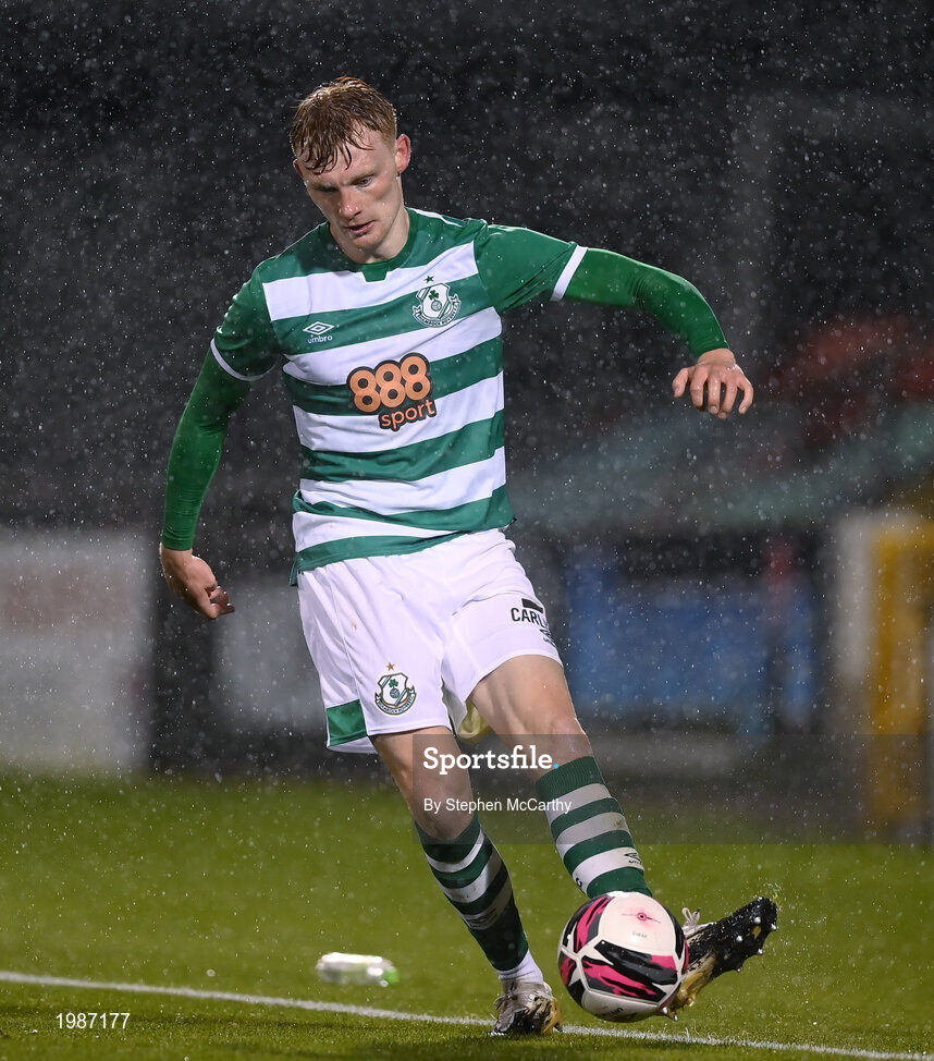 12 March 2021; Liam Scales of Shamrock Rovers during the FAI President's Cup Final match between Shamrock Rovers and Dundalk at Tallaght Stadium in Dublin. Photo by Stephen McCarthy/Sportsfile