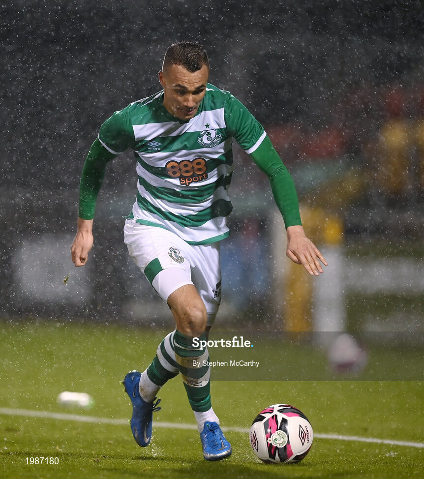 12 March 2021; Graham Burke of Shamrock Rovers during the FAI President's Cup Final match between Shamrock Rovers and Dundalk at Tallaght Stadium in Dublin. Photo by Stephen McCarthy/Sportsfile
