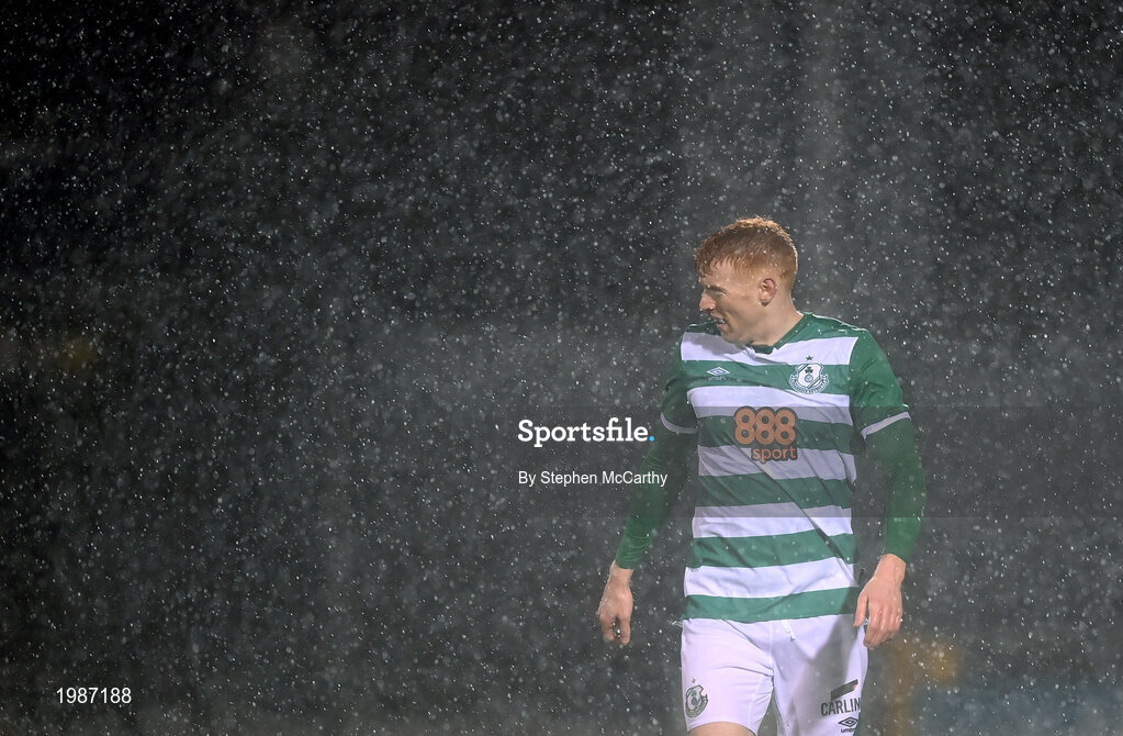 12 March 2021; Rory Gaffney of Shamrock Rovers during the FAI President's Cup Final match between Shamrock Rovers and Dundalk at Tallaght Stadium in Dublin. Photo by Stephen McCarthy/Sportsfile