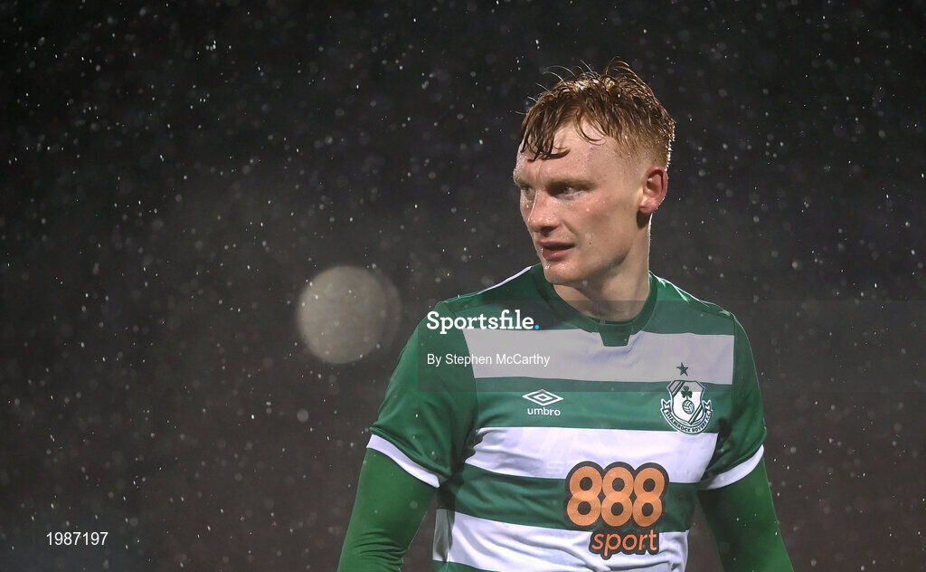 12 March 2021; Liam Scales of Shamrock Rovers during the FAI President's Cup Final match between Shamrock Rovers and Dundalk at Tallaght Stadium in Dublin. Photo by Stephen McCarthy/Sportsfile