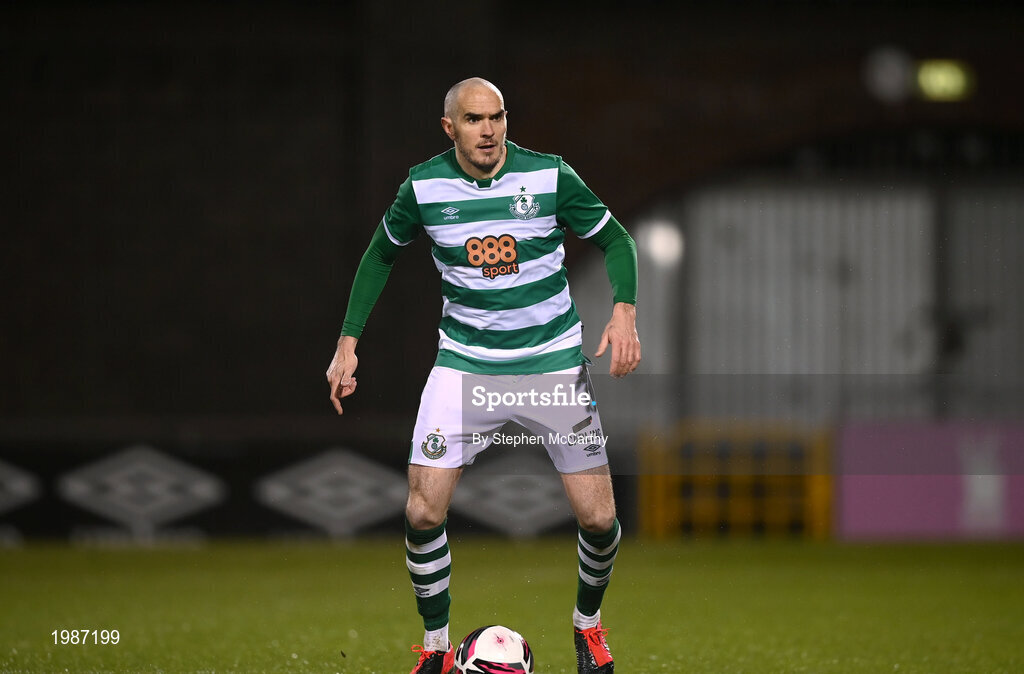 12 March 2021; Joey O'Brien of Shamrock Rovers during the FAI President's Cup Final match between Shamrock Rovers and Dundalk at Tallaght Stadium in Dublin. Photo by Stephen McCarthy/Sportsfile