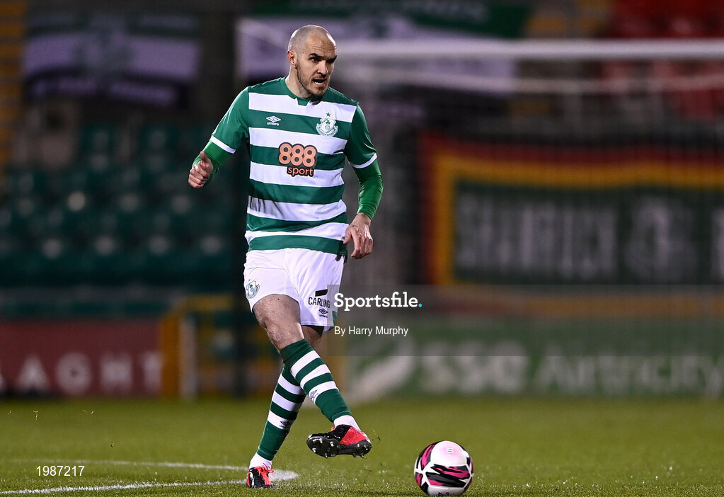 12 March 2021; Joey O'Brien of Shamrock Rovers during the FAI President's Cup Final match between Shamrock Rovers and Dundalk at Tallaght Stadium in Dublin. Photo by Harry Murphy/Sportsfile
