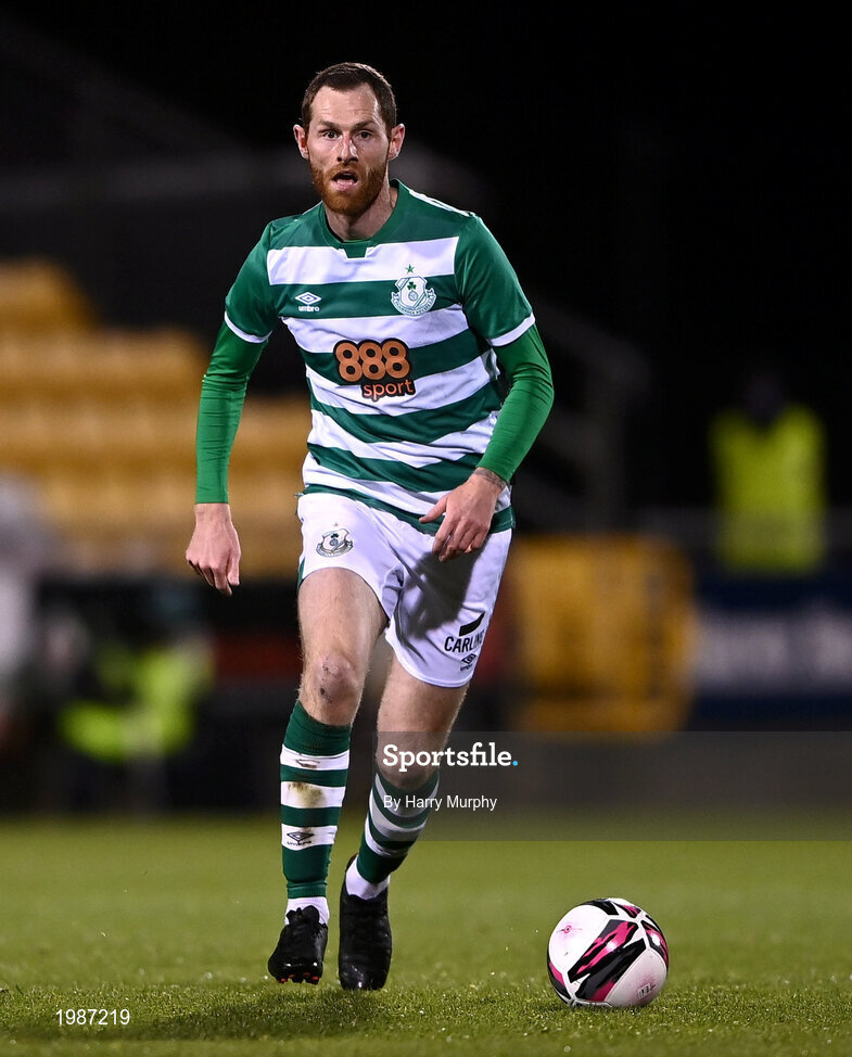 12 March 2021; Chris McCann of Shamrock Rovers during the FAI President's Cup Final match between Shamrock Rovers and Dundalk at Tallaght Stadium in Dublin. Photo by Harry Murphy/Sportsfile