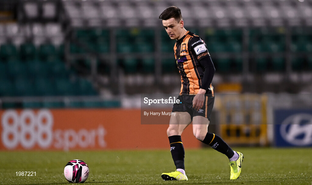 12 March 2021; Darragh Leahy of Dundalk during the FAI President's Cup Final match between Shamrock Rovers and Dundalk at Tallaght Stadium in Dublin. Photo by Harry Murphy/Sportsfile
