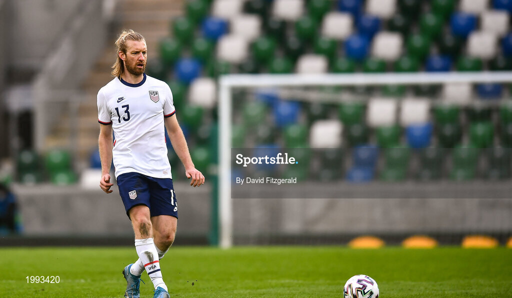 28 March 2021; Tim Ream of USA during the International friendly match between Northern Ireland and USA at National Football Stadium at Windsor Park in Belfast. Photo by David Fitzgerald/Sportsfile