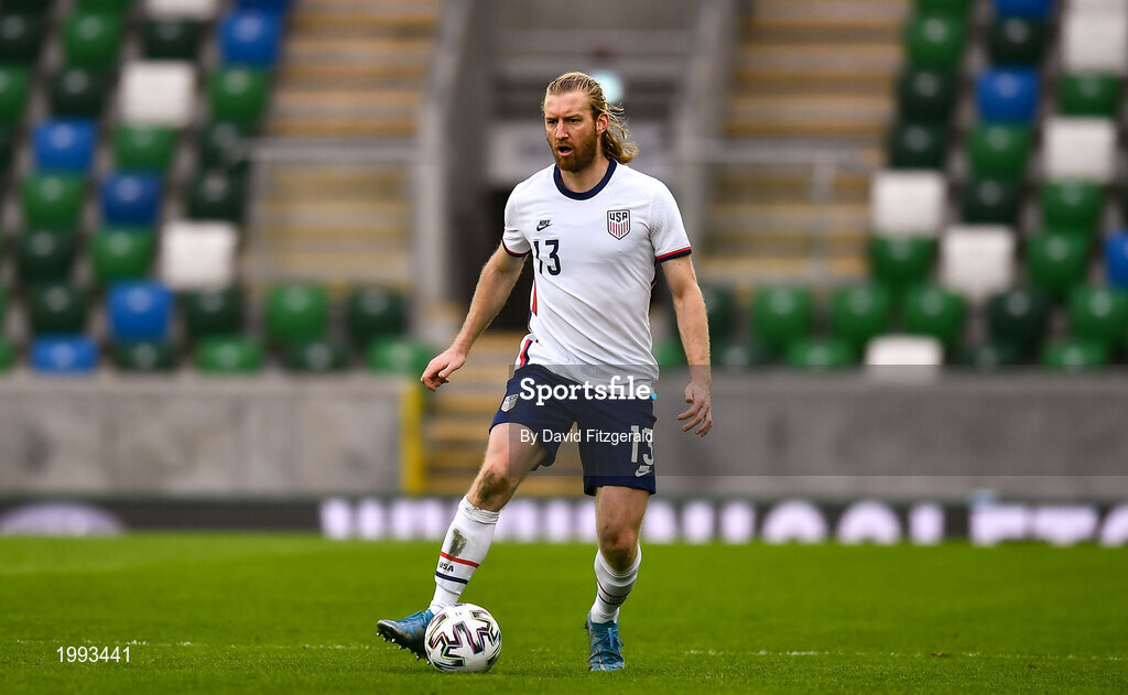28 March 2021; Tim Ream of USA during the International friendly match between Northern Ireland and USA at National Football Stadium at Windsor Park in Belfast. Photo by David Fitzgerald/Sportsfile