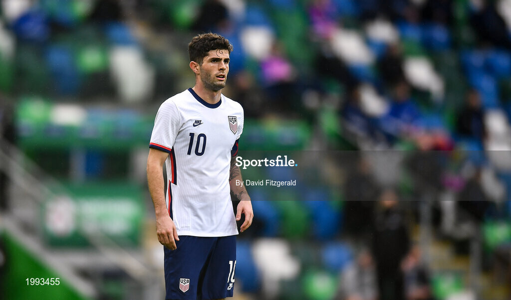 28 March 2021; Christian Pulišic of USA during the International friendly match between Northern Ireland and USA at National Football Stadium at Windsor Park in Belfast. Photo by David Fitzgerald/Sportsfile