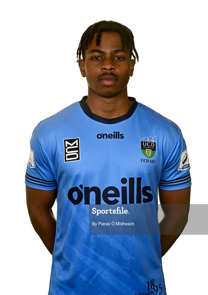 31 March 2021; Isaac Akinsete during a UCD AFC portrait session at UCD Belfield in Dublin. Photo by Piaras Ó Mídheach/Sportsfile