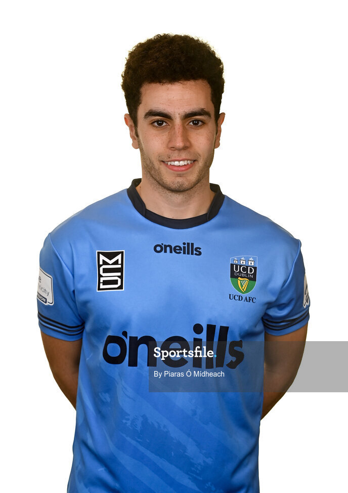 31 March 2021; Evan Osam during a UCD AFC portrait session at UCD Belfield in Dublin. Photo by Piaras Ó Mídheach/Sportsfile