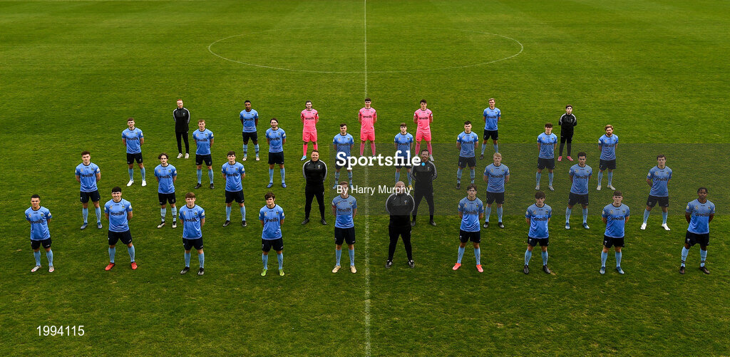 31 March 2021; The UCD squad and managment ahead of the 2021 SSE Airtricity League First Division season at UCD Belfield in Dublin. Photo by Harry Murphy/Sportsfile